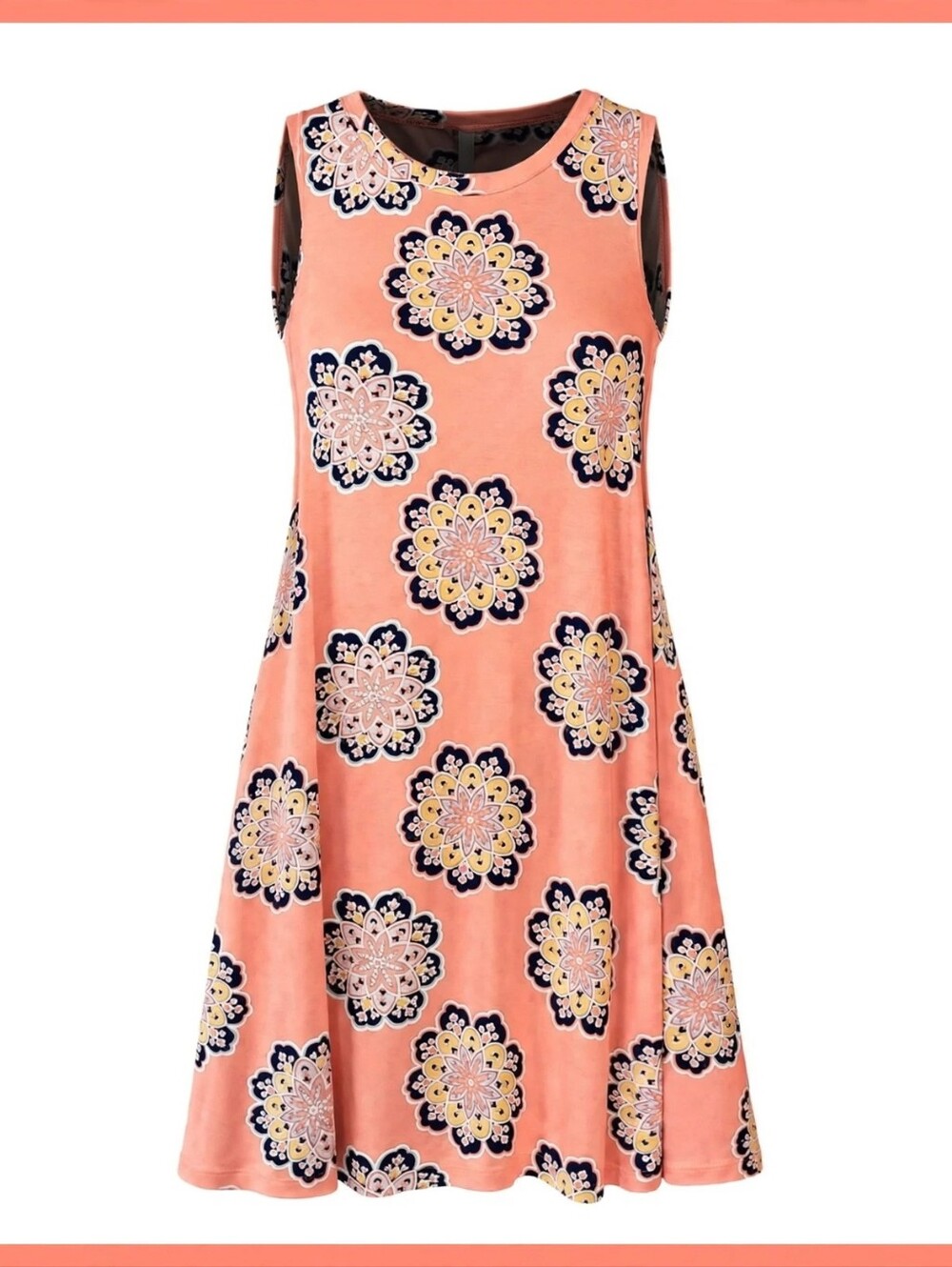 LOFT Coral Pink Floral Print Sleeveless Midi Dress | Size Small